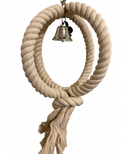 Parrot-Supplies White Rope Sphere Parrot Swing Toy Parrot-Supplies White Rope Sphere Parrot Swing Toy